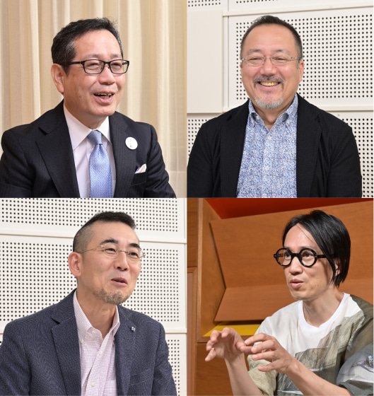 梅本学長と教授陣